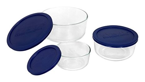 Pyrex Simply Store 6-Piece Round Glass Food Storage Set