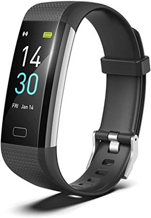 YISHDA Fitness Tracker, Activity Tracker Watch with Heart Rate Monitor, Message Notification,IP68 Waterproof Calorie Counter, Pedometer Watch with Connected GPS for Android & iPhone(Black)