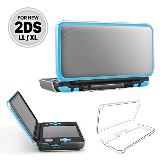 TNP New Nintendo 2DS XL LL Case - Crystal Transparent Hard Shell Protective Case Cover Skin Ultra Clear Anti-Scratch Accessory for New 2017 Nintendo 2DS XL LL