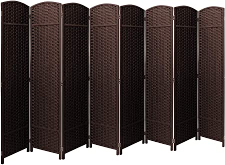 Sorbus Room Divider Privacy Screen, 6 ft. Tall Extra Wide Foldable Panel Partition Wall Divider, Double Hinged Room Dividers and Folding Privacy Screens (Espresso Brown)