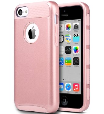 iPhone 5C Case, ULAK Slim Lightweight 2in1 Soft TPU and Hard PC Anti Scratch Protective Cover for Apple iPhone 5C (Rose Gold)