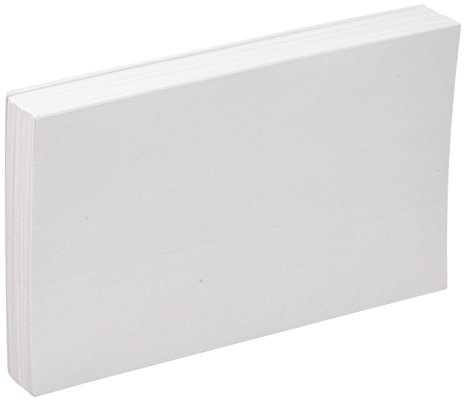 Oxford Blank Index Cards, 5" x 8", White, 100/Pack (50)