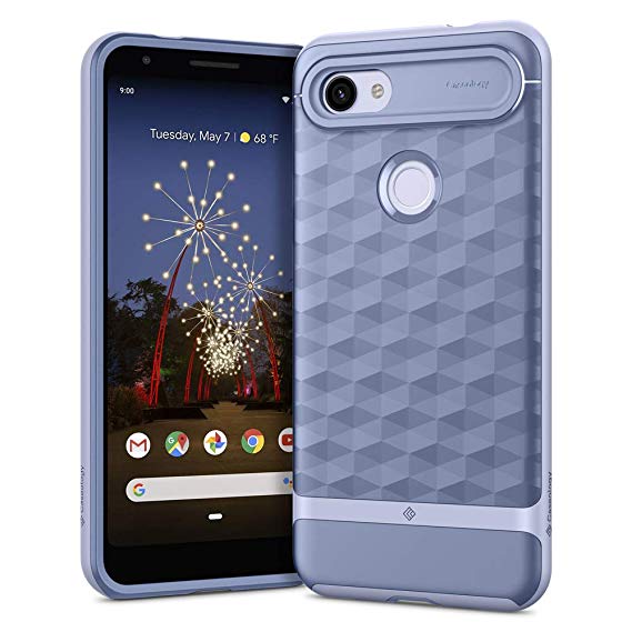 Caseology Parallax, Google Pixel 3a Case, Shockproof Protective Geometric Pattern, Designed for Pixel 3a (Purple-ish)