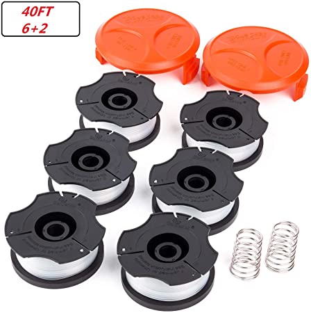 GARDENOK Line String Trimmer Replacement Spool [ Compatible with Black & Decker AF-100 / Replacement Autofeed Spool ], 40ft 0.065", 8-Pack or 14-Pack Optional (8-Pack)