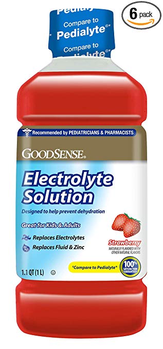 GoodSense Strawberry Electrolyte Solution, 33.8 Fluid Ounces (Pack of 6)