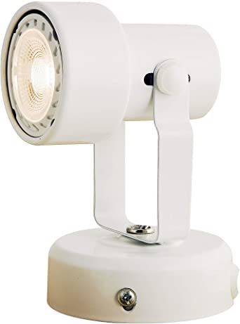 KING SHA Multi Purpose Spotlight Desk Wall Mount Accent Lamp with Plug in Cord White Finish