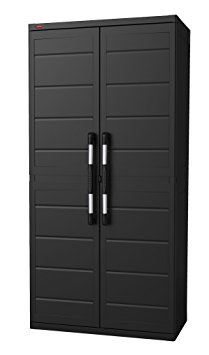 Keter XL Plus Freestanding Plastic Utility Cabinet, 34.6" x 17.7" x 71.2", Black