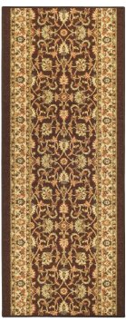 Custom Size Runner Brown Persian Traditional Non-Slip Non-Skid Rubber Back Stair Hallway Rug by Feet 31 Inch Wide Select Your Length 31in X 9ft