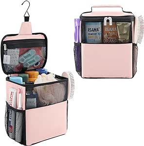 Lifewit Shower Bag Mesh Shower Caddy Portable College Dorm Room Essentials Tote Bag for Bathroom, Gym, Travel, Camping Quick Dry Hanging Shower Organizer Basket Toiletry Bag, Medium, Pink