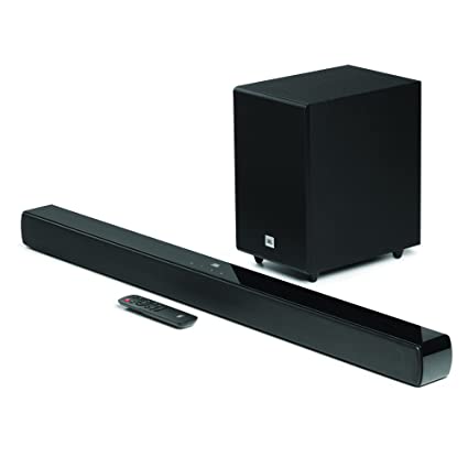 JBL Cinema SB241, Dolby Digital Soundbar with Wired Subwoofer for Extra Deep Bass, 2.1 Channel Home Theatre with Remote, HDMI ARC, Bluetooth & Optical Connectivity (110W)