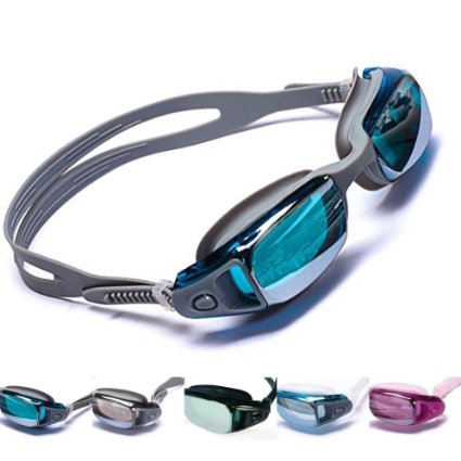 Aguaphile Mirrored Swim Goggles Soft and Comfortable - Anti-Fog UV Protection, Best Tinted Swimming Goggles with Case - Compare to Speedo, Aqua Sphere, or Ispeed - Adult Men or Women, Premium Quality