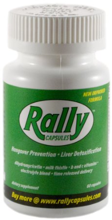 Rally for Hangovers (60 Capsules) | with Dihydromyricetin, Milk Thistle, and Electrolytes | 100% Money Back Guarentee