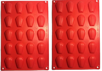 Fasmov 20-Cavity Silicone Madeleine Pan Cookie Mold,Baking Mold, Handmade Soap Moulds and more,Set of 2