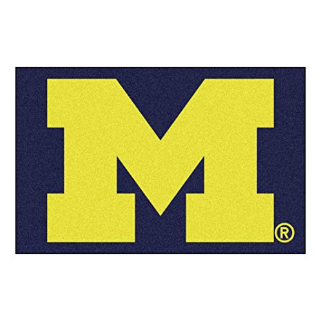 FANMATS NCAA University of Michigan Wolverines Nylon Face Starter Rug