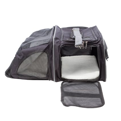 Pettom Expandable Foldable Soft-sided Travel Carrier for Dogs and Cats