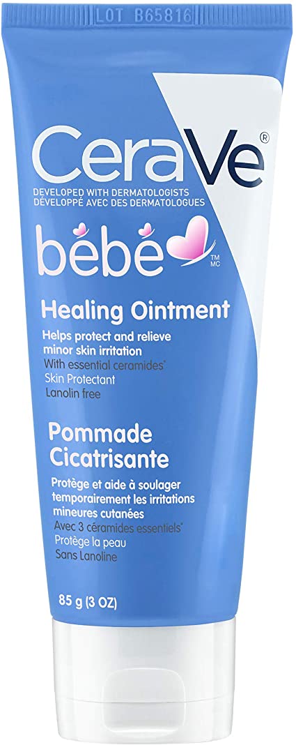 CeraVe Baby Healing Ointment Protects and Soothes Skin Irritation and Diaper Rash with Hyaluronic Acid Lanolin Free, 85 Grams