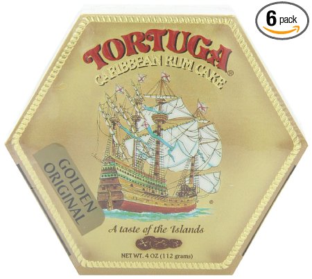 Tortuga Caribbean Golden Original Rum Cake, 4-Ounce Boxes (Pack of 6)
