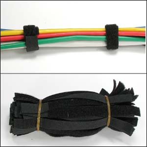 InstallerParts 6" Velcro Strap 1/2" Width Black, 50pc Pack