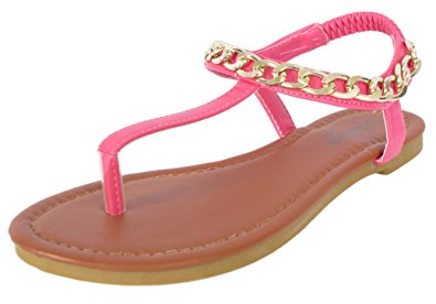 Bebe Girls’ Chain Link Strap Thong Sandals
