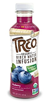Treo - Blueberry, Organic Birch Water Infused Beverage, 16 Fl oz. (Pack of 12)