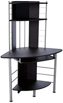 HOMCOM 45" Arch Tower Corner Computer Desk - Black