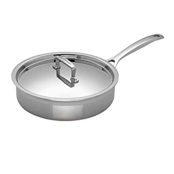 Le Creuset 3-Ply Stainless Steel Saute Pan with Lid - 24 cm