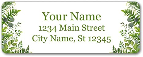 Personalized Address Labels Stickers - Greenery Leaf Design - 120 Custom Made Self Adhesive Gift