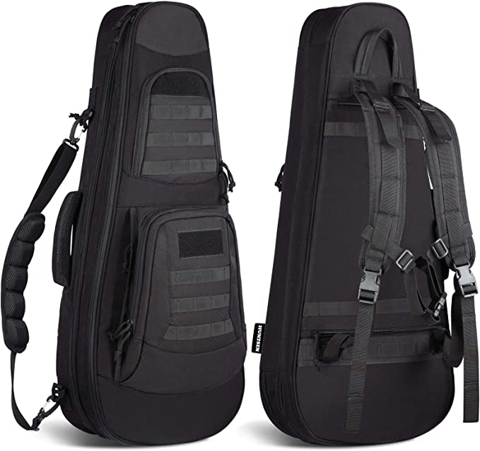 HUNTSEN Tactical Rifle Bag Backpack 30" Padded Firearm Case Soft Gun Case for Hunting Shooting Range