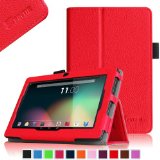 Fintie Premium PU Leather Case Cover for 7 Inch Android Tablet inclu Dragon Touch Y88X Plus  Y88X  Y88  Q88 A13 7 Inch NeuTab N7 Pro 7 Alldaymall A88X  A88S 7 Inch Chromo Inc 7 Tablet IRULU eXpro Mini 7 inch iRULU X1S 7 KingPad K70 7 ProntoTec Axius Series Q9  Q9S 7 Inch LENOTAB 7 Tagital T7X 7 DanCoTek 7 Quad Core A33 Google Android Tablet PC PLEASE Check the Complete Compatible Tablet List under Product Description Red