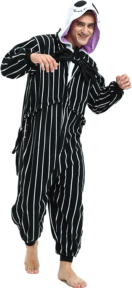 Nightmare Before Christmas Jack Skellington Onesie Costume for Adult Men Women
