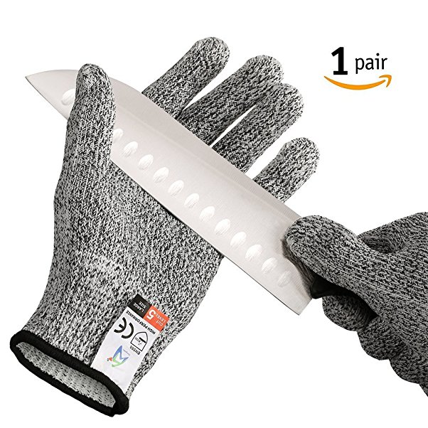 Pictek Cut Resistant Gloves, (1 Pair) Knife Cut Proof Gloves High Performance Level 5 Protection Protective, Large Size