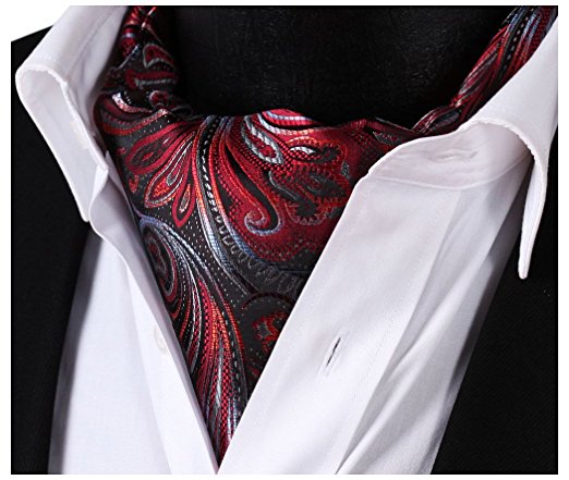 SetSense Men's Floral Jacquard Woven Self Cravat Tie Ascot