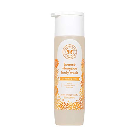 The Honest Company Honest Perfectly Gentle Sweet Orange Vanilla Shampoo and Body Wash with Naturally Derived Botanicals, Orange Vanilla, 10 Fluid Ounce