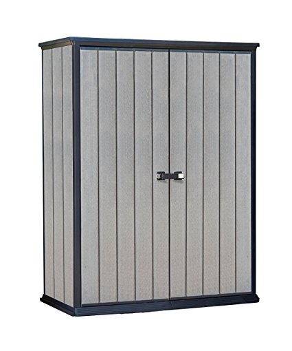 Keter High Store 4.5 x 2.5 Vertical Outdoor Resin Storage Shed, Grey