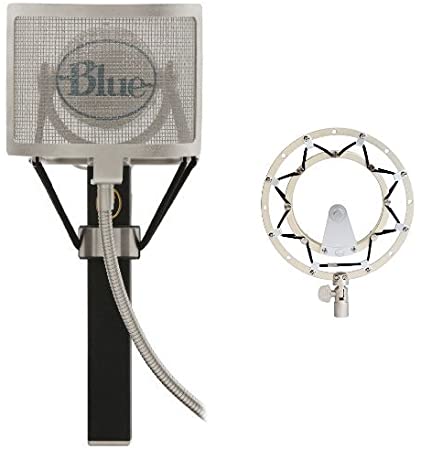 Blue Microphones The Pop Universal Pop Filter and Blue Microphones RADIUS II Microphone Shock Mount for Yeti/Yeti Pro with Improved Hinge Design Bundle