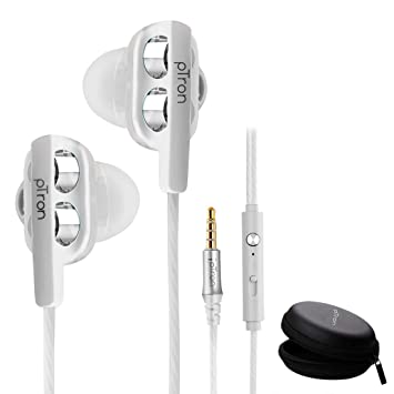 pTron Boom3 Ultima 4D Dual Driver in-Ear Wired Headphones with Mic - (White)