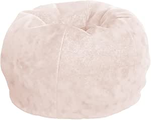 Flash Furniture Dillon Small Blush Furry Bean Bag Chair for Kids and Teens