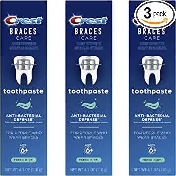 Crest Braces Care Fresh Mint Toothpaste 4.1 oz (Pack of 3)