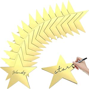 Gold Star Cutouts Double Printed Paper Stars Decoration for Wedding Party Supplies, 11 Inches (24 Pieces)