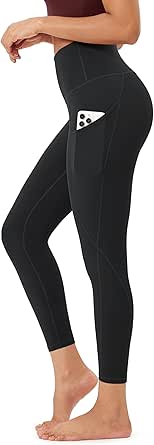 ODODOS Women's High Waisted Yoga Leggings with Pockets, Tummy Control Non See Through Workout Athletic Running Yoga Pants