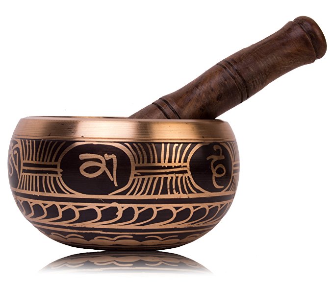 Tibetan Singing Bowl Set - HandCrafted Antique Tibetan Singing Bowl Set - Great for Meditation, Healing Relaxation Therapy, Stress & Anxiety Relief, Chakra Healing - Best Gift Product