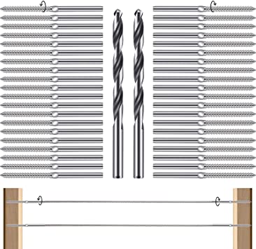 40 Pairs Swage Lag Screws Right and Left Handed Thread Cable Railing Hardware Stainless Steel Lag Screws 1/8 for DIY Railing Wood Post, Deck, Baluster