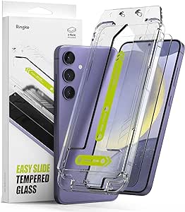 Ringke Easy Slide Tempered Glass [Super Easy to Install] Compatible with Samsung Galaxy S24 Plus Screen Protector, Case Friendly Shatterproof Premium 9H Hardness - 2 Pack