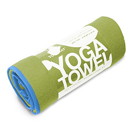 YogaRat YOGA TOWEL: 100% Microfiber with textured weave. Offered in three mat-length sizes (26" x 72", 24" x 72" and 24" x 68) and a smaller hand-towel size (15" x 24", sold separately).