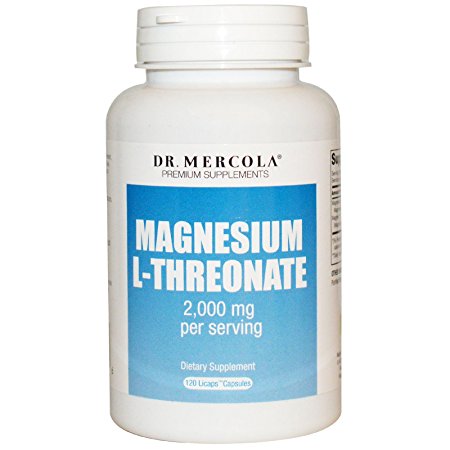 Dr. Mercola, Premium Supplements, Magnesium L-Threonate, 120 Licaps Capsules - 2pc