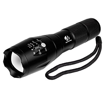 Tactical Flashlight, YIFENG 1600 High Lumens Ultra Bright - CREE XML T6 LED Tactical Torch（Outdoor Portable Water Resistant Lamp）with Adjustable Focus and 5 Light Modes for Camping Hiking Emergency (T6-1)