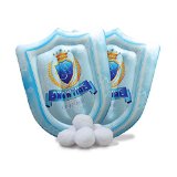 Snowtime Anytime Indoor Snowball Fight Set - Includes 2 Inflatable Snowball Shields and 6 Snowballs