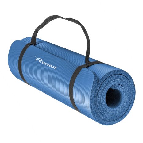 Reehut All-Purpose 1/2-Inch Extra Thick High Density NBR Exercise Yoga Mat with Carry Strap for Gymnastic Fitness