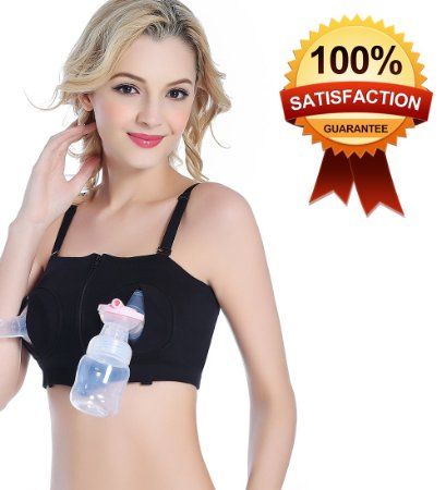 Skinco Womens Easy Simplicity Hands-Free Breastpump Bra,black, M size(Include XS/S/M)