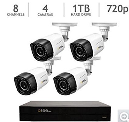 Q-SEE 8 Channel 1TB 720p Analog HD Security System with 4 HD 720p Weatherproof Day/Night Cameras